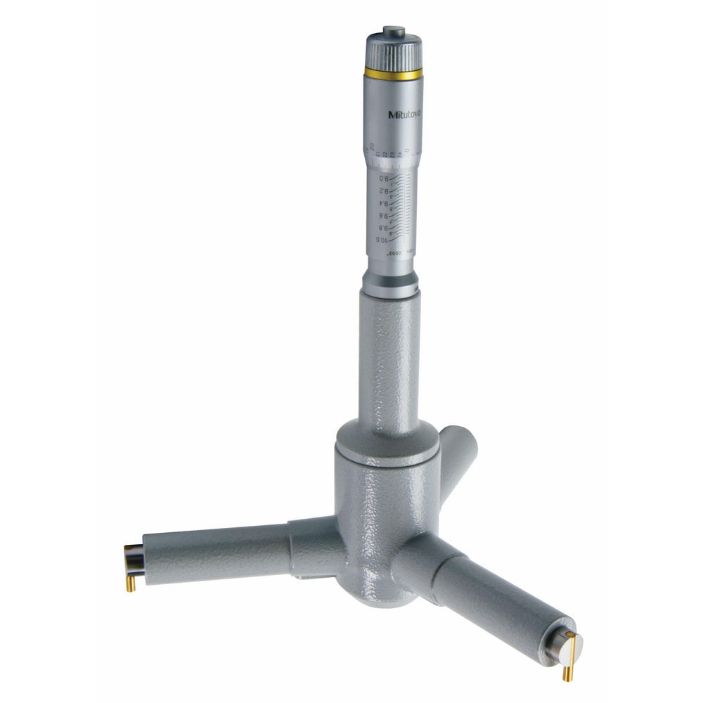 Mechanical Inside Micrometers; Minimum Measurement (Decimal Inch): 9.0000; Maximum Measurement (Decimal Inch): 10.0000; Rod Type: Solid; Thimble Type: Ratchet Stop; Lock Nut Type: Ring; Calibrated: No MPN:368-279