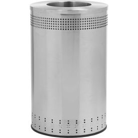 Precision® Stainless Steel Round Open Top Imprinted Trash Can 45 Gallon 782329