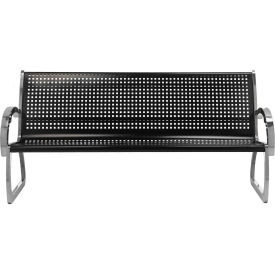 6' Parkview Stainless Steel Skyline Bench Black 725101