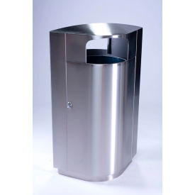 Commercial Zone® Precision Series Trash Container w/ Dome Lid 40 Gal Cap. Stainless Steel 782129