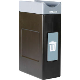 Commercial Zone® Avante™ Narrow Open Top Recycling Can 55 Gallon Capacity Black/Gray 7873N103A