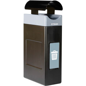 Commercial Zone® Avante™ Narrow Canopy Top Recycling Can 30 Gallon Capacity Black/Gray 7873N303A