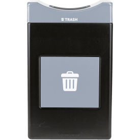 Commercial Zone® Avante™ Shallow Open Top Recycling Can 55 Gallon Capacity Black/Gray 7873S103A