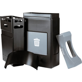 Commercial Zone® Avante™ Shallow Canopy Top Recycling Can 30 Gallon Capacity Black/Gray 7873S303A