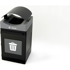 Commercial Zone® Avante™ Standard Canopy Top Recycling Can 55 Gallon Capacity Black/Gray 78755303A