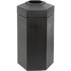 PolyTec™ Open Top Hex Waste Container Black 50-Gallon 737501