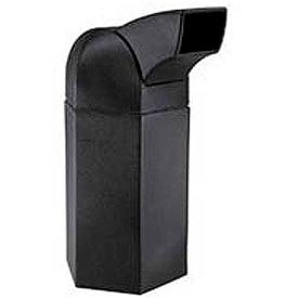 PolyTec™ Hex Waste Container with Drive-Thru Lid Black 50-Gallon 73780199
