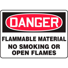 Accuform MSMK243VP Danger Sign Flammable Material No Smoking Or Open Flames 14