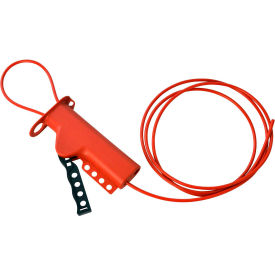 Brady® 50943 All Purpose Lockout With 8' L Sheathed Metal Cable Fiberglass Reinforced Poly 50943