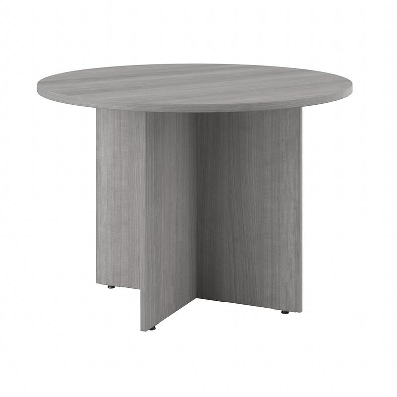 Bush Business Furniture 42-inch Round Conference Table with Wood Base, Platinum Gray, Standard Delivery MPN:99TB42RPG