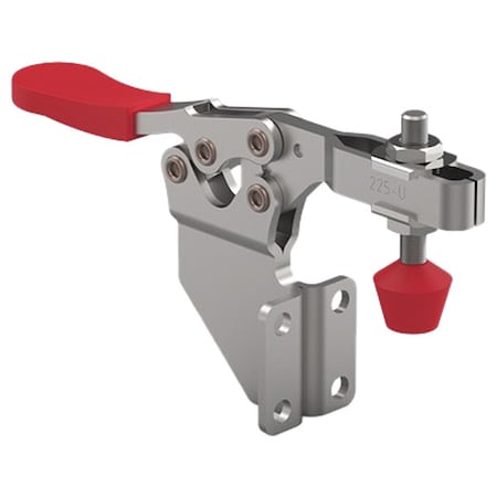 Hold-Down Clamp, Steel, Red Handle MPN:225-UF