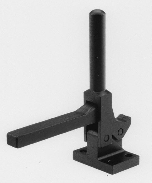 Manual Hold-Down Toggle Clamp: Vertical, 1,600 lb Capacity, Solid Bar, Flanged Base MPN:7-60