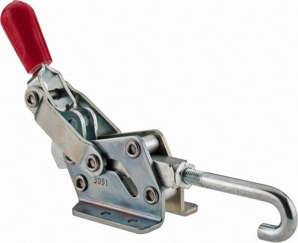 Pull-Action Latch Clamp: Horizontal, 1,507 lb, J-Hook, Flanged Base MPN:3051