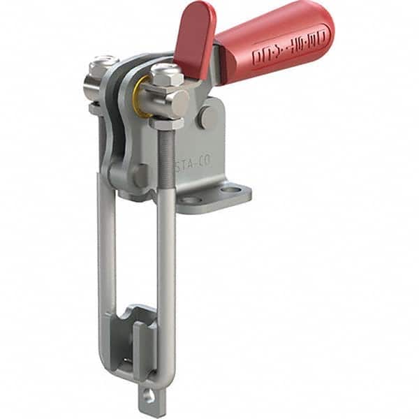 Pull-Action Latch Clamp: Vertical, 495 lb, U-Hook, Flanged Base MPN:324-M-50