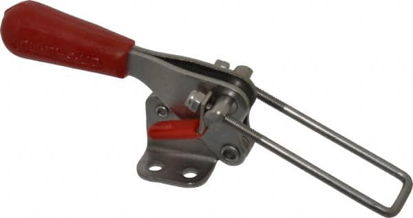 Pull-Action Latch Clamp: Vertical, 500 lb, U-Hook, Flanged Base MPN:324-SS