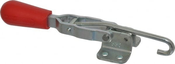 Pull-Action Latch Clamp: Horizontal, 200 lb, J-Hook, Flanged Base MPN:330