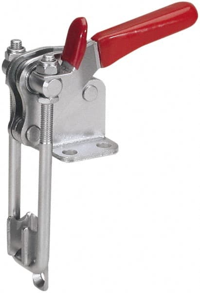 Pull-Action Latch Clamp: Vertical, 1,000 lb, U-Hook, Flanged Base MPN:334-SS