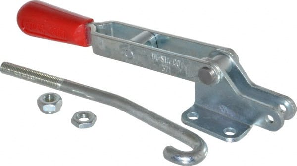 Pull-Action Latch Clamp: Horizontal, 750 lb, J-Hook, Flanged Base MPN:371