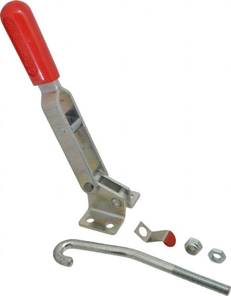 Pull-Action Latch Clamp: Horizontal, 1,000 lb, J-Hook, Flanged Base MPN:381