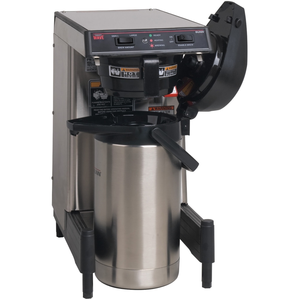 BUNN SmartWAVE 62.4-Cup Automatic Airpot Coffeemaker, Black/Silver MPN:399000006