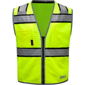 GSS Onyx Standard Safety Vest w/ Black Contrasting Trim Class 2 XL Lime 1515-XL