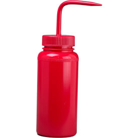 Bel-Art Red 500ml (16oz) Polyethylene Wash Bottles Polypropylene Cap 53mm Closure 6Pk 116510016