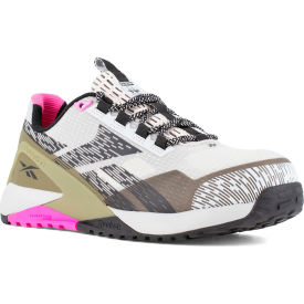 Reebok Nano X1 Adventure Athletic Work Shoes Composite Toe Size 9M Silver/Army Green/Pink RB383-M-09.0