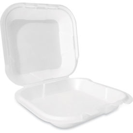 Plastifar Hinged Lid Container Secure Two Tab Latch White 100/Bag 2 Bags/Carton 12095