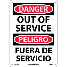 Bilingual Plastic Sign - Danger Out Of Service ESD365RB