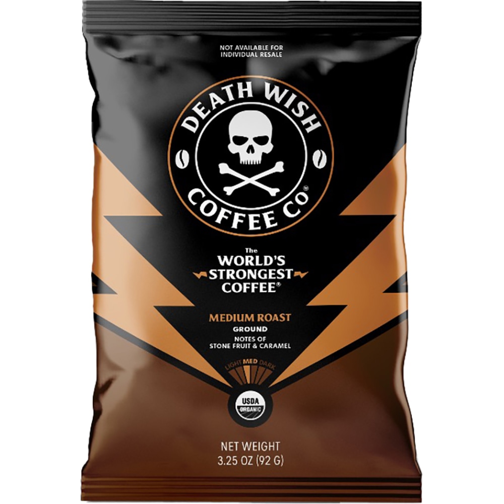 Death Wish Coffee Co Single Serve Frack Packs, Medium Roast, 3.25 Oz, Case Of 25 Frack Packs MPN:EWC34355