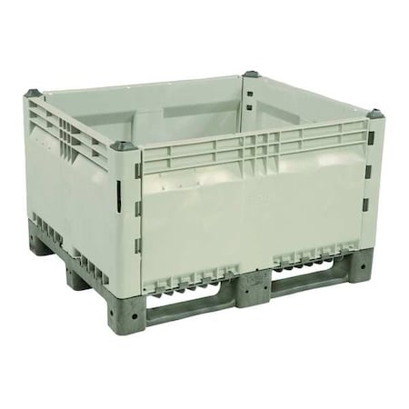 Bulk Container 20 cu ft Volume Cap., 47 1/4 in L, 39 3/8 in W, 28 in H, Plastic, Gray MPN:4000000-104-