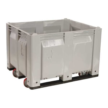Bulk Container 25.4 cu ft Volume Cap., 48 in L, 40 in W, 31 in H, Plastic, Gray MPN:C0110C1-104