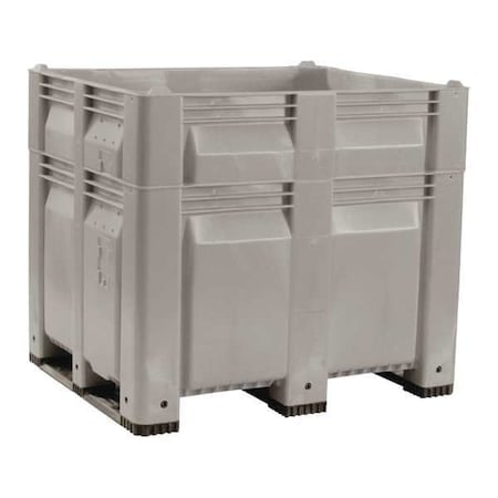 Bulk Container 39 cu ft Volume Cap., 48 in L, 40 in W, 46 in H, Plastic, Gray MPN:C0130H46-104