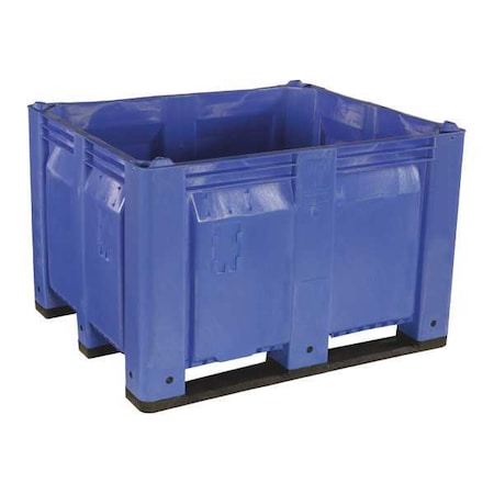 Bulk Container 25.4 cu ft Volume Cap., 48 in L, 40 in W, 31 in H, Plastic, Blue MPN:M011000-100
