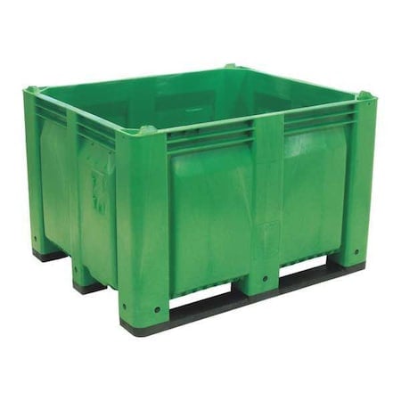 Bulk Container 25.4 cu ft Volume Cap., 48 in L, 40 in W, 31 in H, Plastic, Green MPN:M011000-138