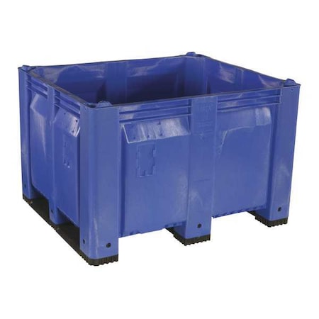 Bulk Container 25.4 cu ft Volume Cap., 48 in L, 40 in W, 31 in H, Plastic, Blue MPN:M013000-100
