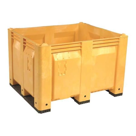 Bulk Container 25.4 cu ft Volume Cap., 48 in L, 40 in W, 31 in H, Plastic, Yellow MPN:M013000-101