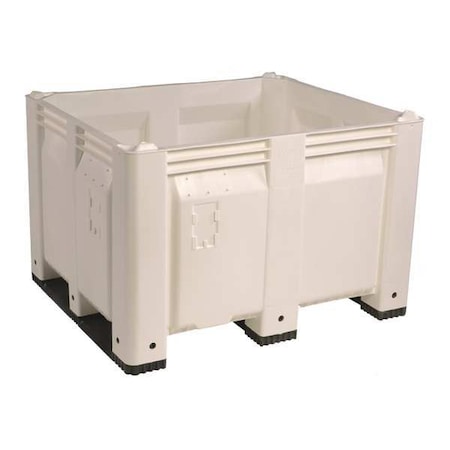 Bulk Container 25.4 cu ft Volume Cap., 48 in L, 40 in W, 31 in H, Plastic, White MPN:M013000-110