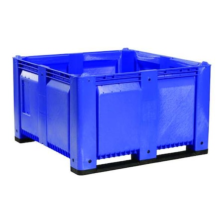 Bulk Container 28.7 cu ft Volume Cap., 48 in L, 48 in W, 28 1/2 in H, Plastic, Blue MPN:M116000-100
