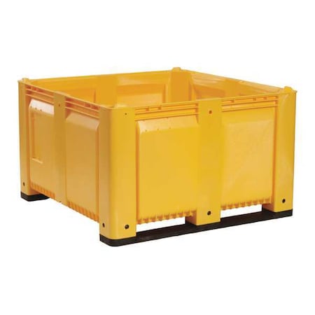 Bulk Container 28.7 cu ft Volume Cap., 48 in L, 48 in W, 28 1/2 in H, Plastic, Yellow MPN:M116000-101