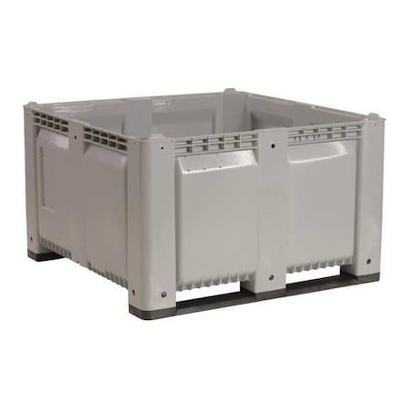 Bulk Container 28.7 cu ft Volume Cap., 48 in L, 48 in W, 28 1/2 in H, Plastic, Gray MPN:M116000-104