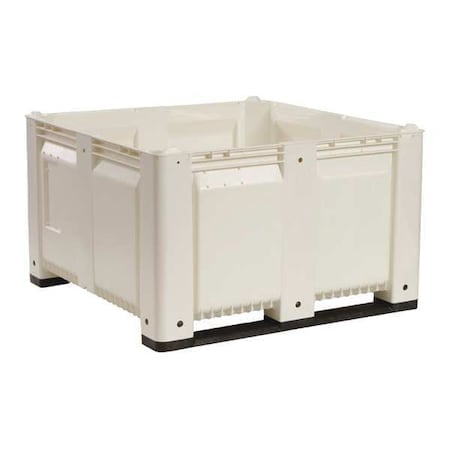Bulk Container 28.7 cu ft Volume Cap., 48 in L, 48 in W, 28 1/2 in H, Plastic, White MPN:M116000-110