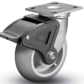 Colson® 4 Series Swivel Plate Caster 4.08199.559 BRK4 Rubber Total Lock Brake 8