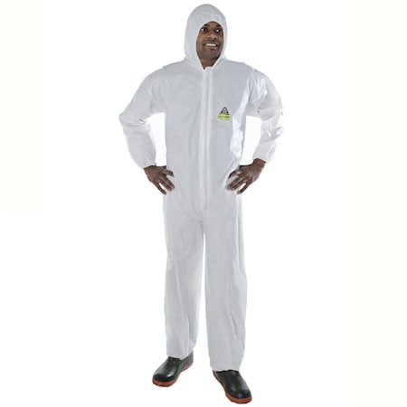 Coverall, Hood, White, PK25 MPN:CPH5XL