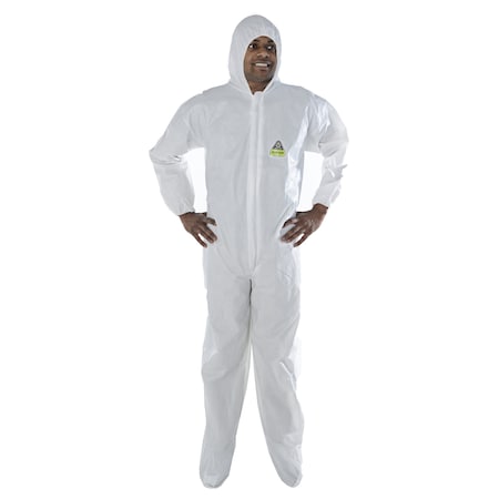 Coverall, Hood, Boots, White, PK25 MPN:CPHL