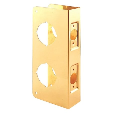 Brass Lock and Door Reinforcement Plate for 1-3/4 In. Thick Doors, Brass Finish (Single Pack) MPN:U 9546