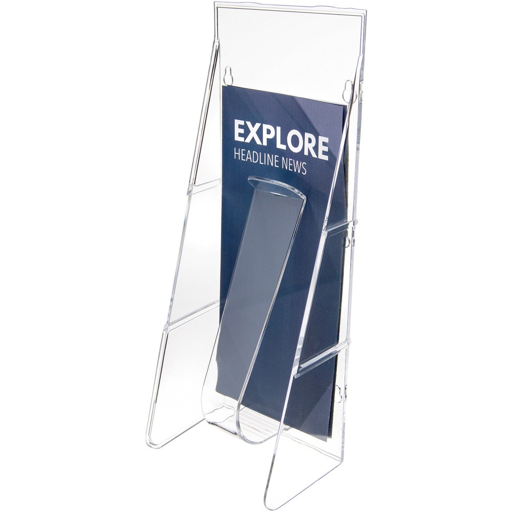Deflecto Stand-Tall Wall Mount Leaflet Size Literature Display, 11 7/84inH x 4 1/2inW x 3 1/4inD, Clear (Min Order Qty 2) MPN:55601