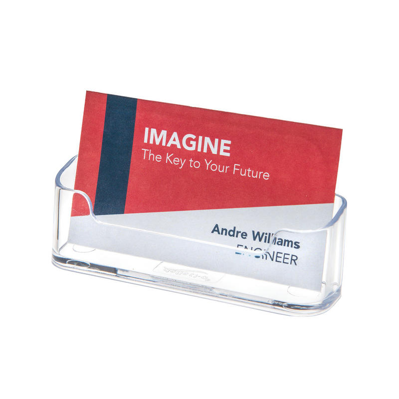 Deflecto Single-Compartment Business Card Holder, 50-Card Capacity, Clear (Min Order Qty 88) MPN:70101