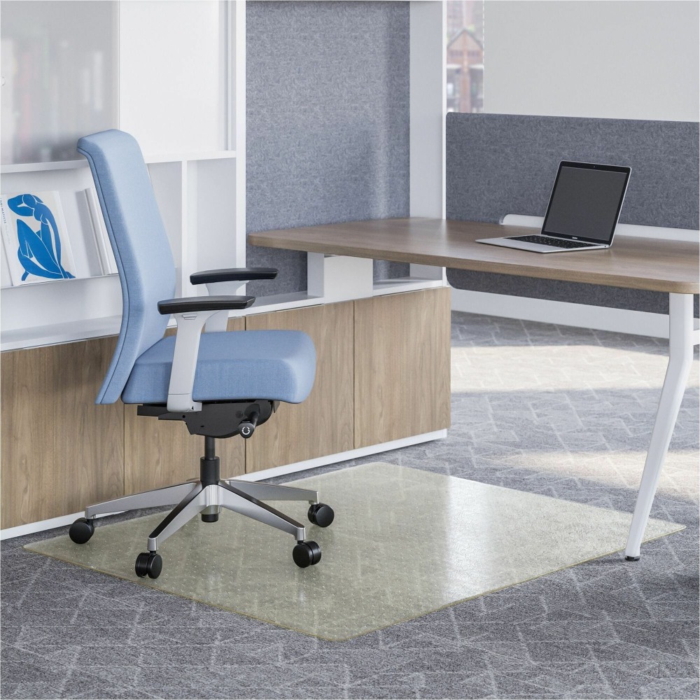 Deflecto OceanMat Chair Mat for Carpet - Low Pile, Carpeted Floor - 48inx 36in Depth - Rectangular - Polyethylene Terephthalate (PET), Plastic MPN:CM1K142OCB