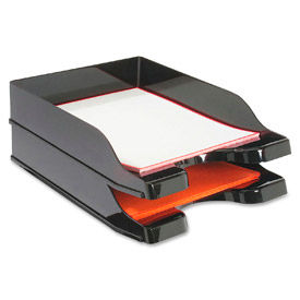 Deflect-O® Docutray Multi-Directional Stacking Tray 2 Tiers Black 63904